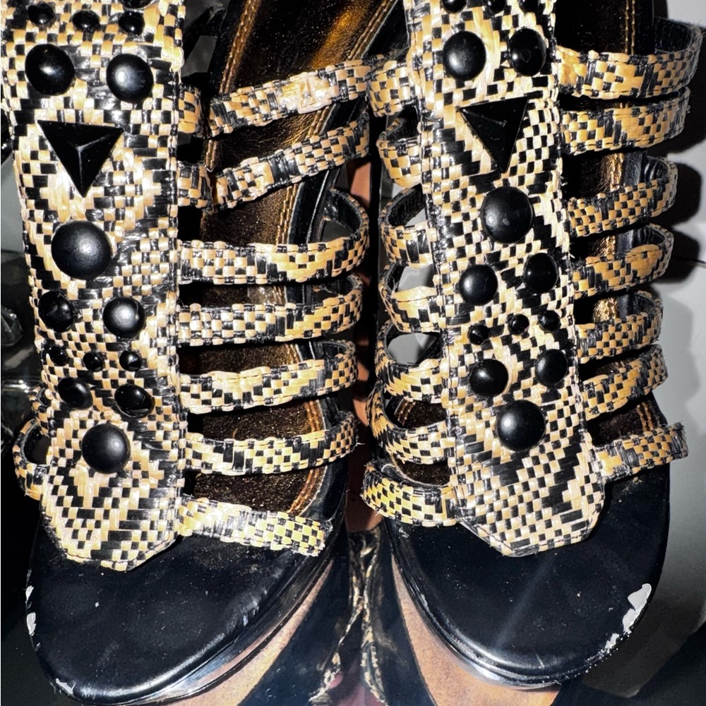 Bebe Aztec/Gladiator Raffia Sandal - image 5